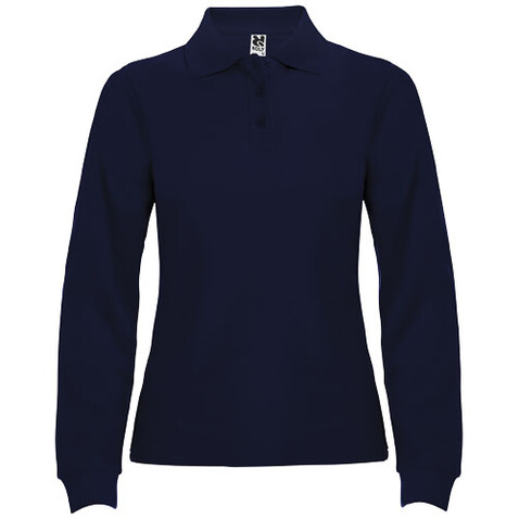Estrella Langarm Poloshirt für Damen, Navy Blue bedrucken, Art.-Nr. R66361R1