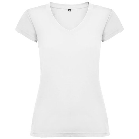 Victoria T-Shirt mit V-Ausschnitt für Damen, weiss bedrucken, Art.-Nr. R66461Z1 Victoria T-Shirt mit V-Ausschnitt für Damen, weiss bedrucken, Art.-Nr. R66461Z1