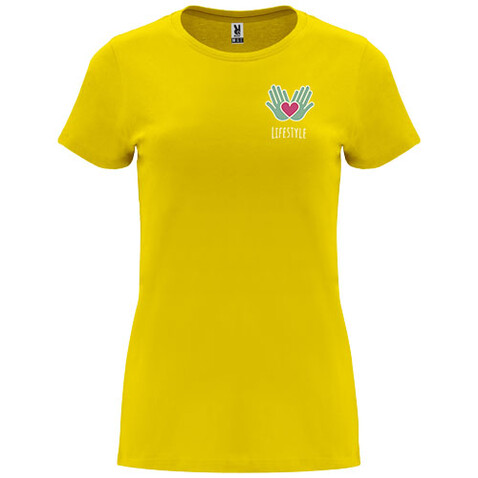 Capri T-Shirt für Damen, gelb bedrucken, Art.-Nr. R66831B1