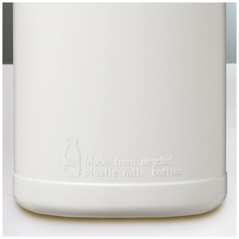 Baseline 500 ml recycelte Sportflasche mit Klappdeckel, weiss, blau bedrucken, Art.-Nr. 21046101