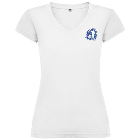 Victoria T-Shirt mit V-Ausschnitt für Damen, weiss bedrucken, Art.-Nr. R66461Z1 Victoria T-Shirt mit V-Ausschnitt für Damen, weiss bedrucken, Art.-Nr. R66461Z1