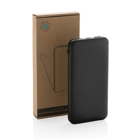 Lockhart 10.000mAh Powerbank aus RCS Kunststoff schwarz bedrucken, Art.-Nr. P322.431 Lockhart 10.000mAh Powerbank aus RCS Kunststoff schwarz bedrucken, Art.-Nr. P322.431