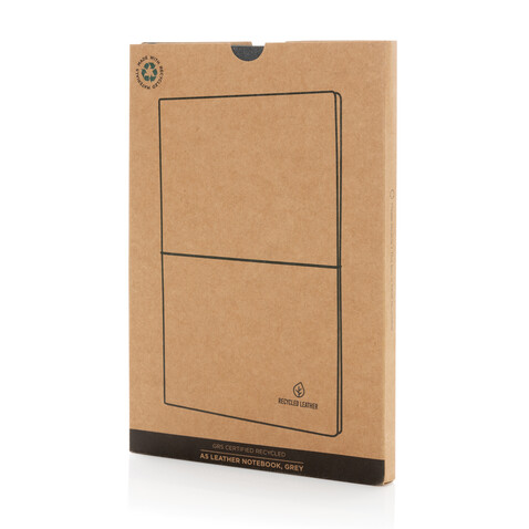 A5 Notizbuch aus GRS recyceltem Leder grau bedrucken, Art.-Nr. P772.212 A5 Notizbuch aus GRS recyceltem Leder grau bedrucken, Art.-Nr. P772.212