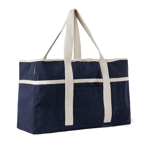 VINGA Volonne AWARE™ Strandtasche aus recyceltem Canvas blau, off white bedrucken, Art.-Nr. V762035 VINGA Volonne AWARE™ Strandtasche aus recyceltem Canvas blau, off white bedrucken, Art.-Nr. V762035