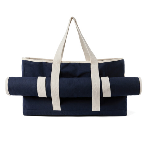 VINGA Volonne AWARE™ Strandtasche aus recyceltem Canvas blau, off white bedrucken, Art.-Nr. V762035 VINGA Volonne AWARE™ Strandtasche aus recyceltem Canvas blau, off white bedrucken, Art.-Nr. V762035