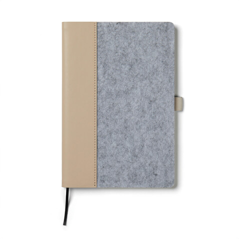 VINGA Albon A5-Notizbuch aus GRS recyceltem Filz grau bedrucken, Art.-Nr. V773012 VINGA Albon A5-Notizbuch aus GRS recyceltem Filz grau bedrucken, Art.-Nr. V773012