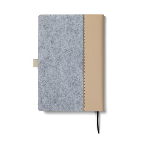VINGA Albon A5-Notizbuch aus GRS recyceltem Filz grau bedrucken, Art.-Nr. V773012 VINGA Albon A5-Notizbuch aus GRS recyceltem Filz grau bedrucken, Art.-Nr. V773012