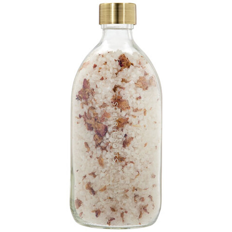 Wellmark Just Relax Badesalz mit Rosenduft, 500 ml, transparent klar bedrucken, Art.-Nr. 12630701 Wellmark Just Relax Badesalz mit Rosenduft, 500 ml, transparent klar bedrucken, Art.-Nr. 12630701