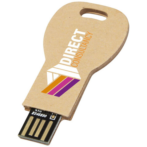 Schlüssel USB-Stick 2.0 aus recyceltem Papier, Kraftpapier, 1GB bedrucken, Art.-Nr. 1Z50006D Schlüssel USB-Stick 2.0 aus recyceltem Papier, Kraftpapier, 1GB bedrucken, Art.-Nr. 1Z50006D