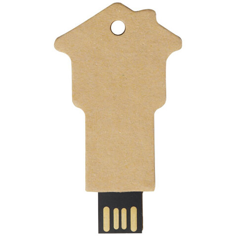 Haus USB-Stick 2.0 aus recyceltem Papier, Kraftpapier, 1GB bedrucken, Art.-Nr. 1Z50106D Haus USB-Stick 2.0 aus recyceltem Papier, Kraftpapier, 1GB bedrucken, Art.-Nr. 1Z50106D