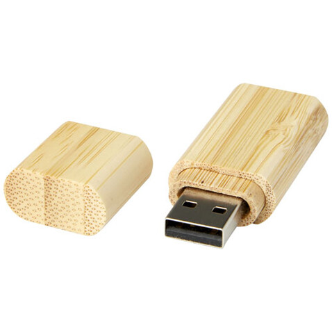 USB-Stick 2.0 aus Bambus mit Schlüsselanhänger, natural, 2GB bedrucken, Art.-Nr. 1Z50506F