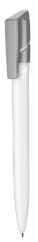 Kugelschreiber TWISTER–weiss/stein-grau bedrucken, Art.-Nr. 00040_0101_1400 Kugelschreiber TWISTER–weiss/stein-grau bedrucken, Art.-Nr. 00040_0101_1400