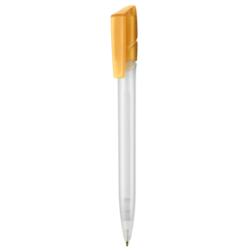 Kugelschreiber TWISTER FROZEN–frost-weiss TR/FR/mango-gelb TR/FR bedrucken, Art.-Nr. 00041_3100_3505