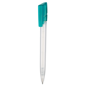 Kugelschreiber TWISTER FROZEN–frost-weiss TR/FR/türkis TR/FR bedrucken, Art.-Nr. 00041_3100_4127