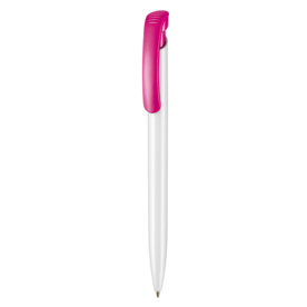 Kugelschreiber CLEAR SHINY–weiss/fuchsia-pink bedrucken, Art.-Nr. 02020_0101_0800