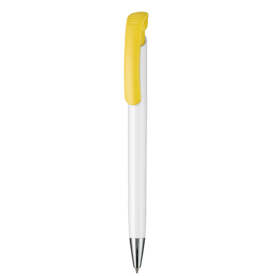 Kugelschreiber BONITA–weiss/zitronen-gelb bedrucken, Art.-Nr. 02250_0101_0200