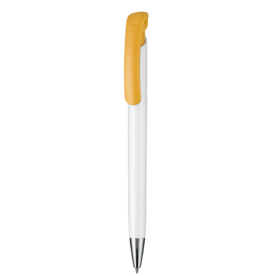 Kugelschreiber BONITA–weiss/apricot-gelb bedrucken, Art.-Nr. 02250_0101_0201