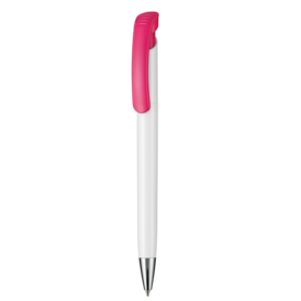 Kugelschreiber BONITA–weiss/fuchsia-pink bedrucken, Art.-Nr. 02250_0101_0800