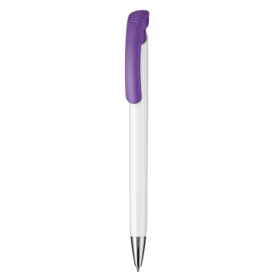 Kugelschreiber BONITA–weiss/violett bedrucken, Art.-Nr. 02250_0101_0903