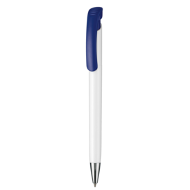 Kugelschreiber BONITA–weiss/azur-blau bedrucken, Art.-Nr. 02250_0101_1300
