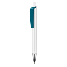 Kugelschreiber TRI-STAR–weiss/petrol-türkis bedrucken, Art.-Nr. 03530_0101_1101