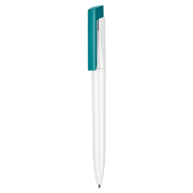 Kugelschreiber FRESH–weiss/petrol-türkis bedrucken, Art.-Nr. 05800_0101_1101