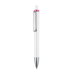 Kugelschreiber EXOS–weiss/fuchsia-pink bedrucken, Art.-Nr. 07600_0101_0800