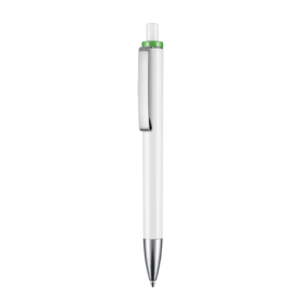 Kugelschreiber EXOS–weiss/Apfel-grün bedrucken, Art.-Nr. 07600_0101_4076