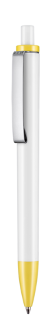 Kugelschreiber EXOS P–weiss/zitronen-gelb bedrucken, Art.-Nr. 07610_0101_0200