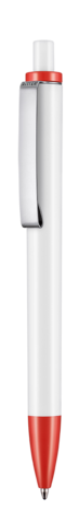 Kugelschreiber EXOS P–weiss/koralle bedrucken, Art.-Nr. 07610_0101_0642