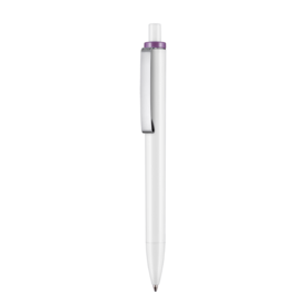 Kugelschreiber EXOS P–weiss/violett bedrucken, Art.-Nr. 07610_0101_0903