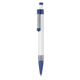 Kugelschreiber SPRING SP–weiss/azur-blau bedrucken, Art.-Nr. 08036_0101_1300