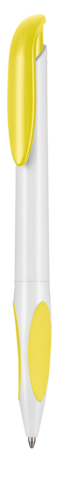 Kugelschreiber ATMOS–weiss/zitronen-gelb bedrucken, Art.-Nr. 08300_0101_0200