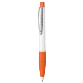 Kugelschreiber CLUB–weiss/orange bedrucken, Art.-Nr. 08800_0101_0501