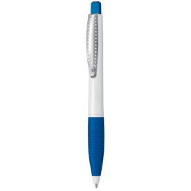 Kugelschreiber CLUB–weiss/azur-blau bedrucken, Art.-Nr. 08800_0101_1300