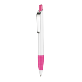 Kugelschreiber BOND SHINY–weiss/fuchsia-pink bedrucken, Art.-Nr. 08910_0101_0800