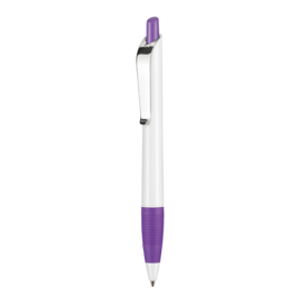Kugelschreiber BOND SHINY–weiss/violett bedrucken, Art.-Nr. 08910_0101_0903