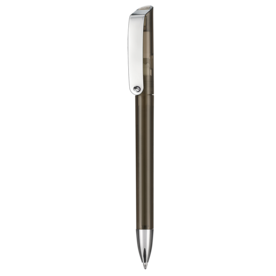 Kugelschreiber GLOSSY TRANSPARENT–smoke grey bedrucken, Art.-Nr. 10086_4507