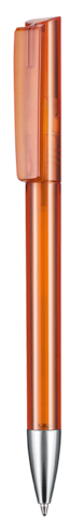 Kugelschreiber GLORY TRANSPARENT–flamingo-orange TR/FR bedrucken, Art.-Nr. 10123_3521