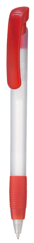 Kugelschreiber SOFT CLEAR FROZEN–frost-weiss TR/FR/feuer-rot TR/FR bedrucken, Art.-Nr. 12100_3100_3609 Kugelschreiber SOFT CLEAR FROZEN–frost-weiss TR/FR/feuer-rot TR/FR bedrucken, Art.-Nr. 12100_3100_3609