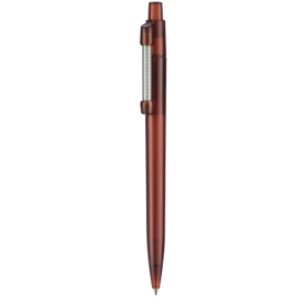 Kugelschreiber STRONG TRANSPARENT–mocca TR/FR bedrucken, Art.-Nr. 18200_0419