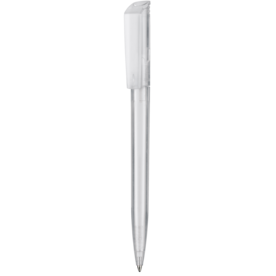 Kugelschreiber FLIP TRANSPARENT–frost-weiss TR/FR bedrucken, Art.-Nr. 30121_3100