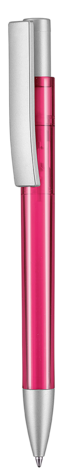 Kugelschreiber STRATOS TRANSPARENT SI–magenta-pink TR/FR bedrucken, Art.-Nr. 37901_3806 Kugelschreiber STRATOS TRANSPARENT SI–magenta-pink TR/FR bedrucken, Art.-Nr. 37901_3806