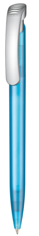 Kugelschreiber CLEAR FROZEN SI–caribic-blau TR/FR bedrucken, Art.-Nr. 42000_4110 Kugelschreiber CLEAR FROZEN SI–caribic-blau TR/FR bedrucken, Art.-Nr. 42000_4110