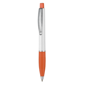 Kugelschreiber CLUB SI–weiss/orange bedrucken, Art.-Nr. 48800_0101_0501