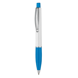 Kugelschreiber CLUB SI–weiss/himmel-blau bedrucken, Art.-Nr. 48800_0101_1301