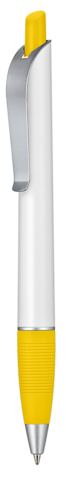 Kugelschreiber BOND–weiss/zitronen-gelb bedrucken, Art.-Nr. 48900_0101_0200