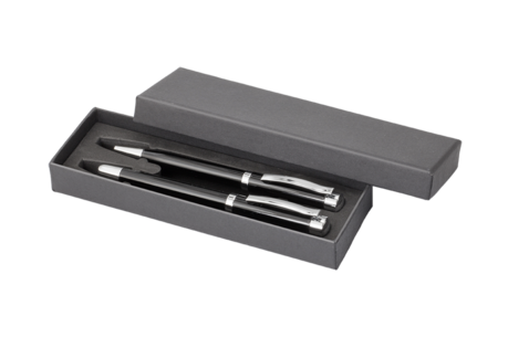 Schreib-Set FORTUNA SCHWARZ, incl. 2-er Pen-Box–schwarz bedrucken, Art.-Nr. 61000_5111_06 Schreib-Set FORTUNA SCHWARZ, incl. 2-er Pen-Box–schwarz bedrucken, Art.-Nr. 61000_5111_06