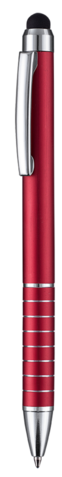 Kugelschreiber TOUCHPEN ROT–rot bedrucken, Art.-Nr. 67516_5105