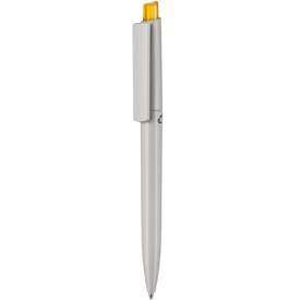 Kugelschreiber CREST RECYCLED–grau recycled/mango-gelb TR/FR bedrucken, Art.-Nr. 95900_1425_3505